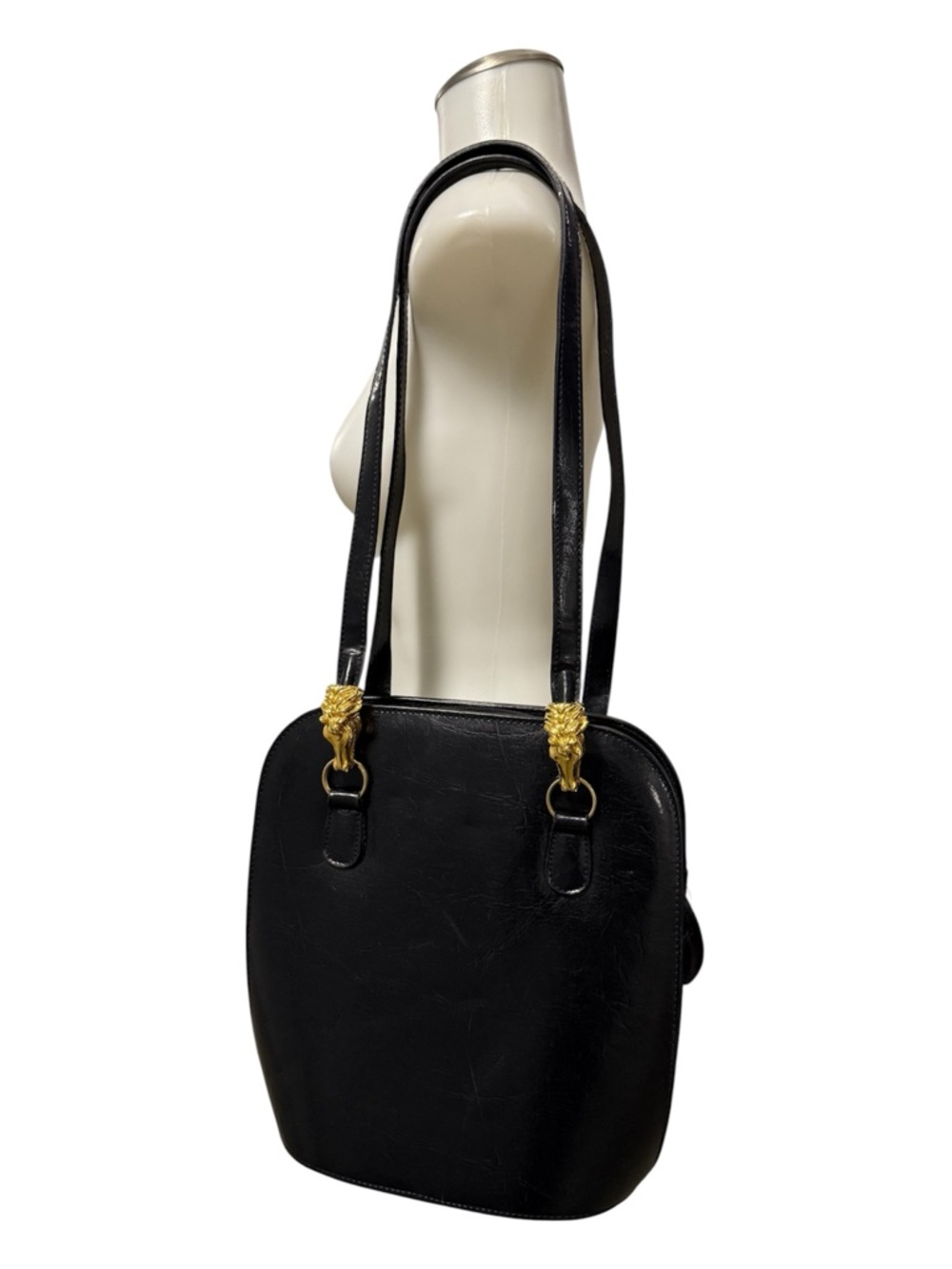 Rare Vintage Sasha 1996 Black Leather Bag | Horse Head Hardware